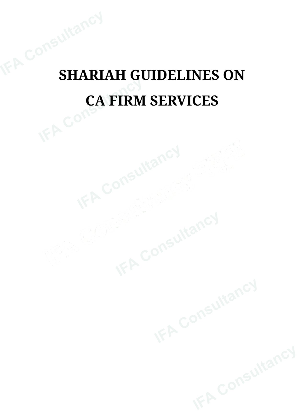 SHARIAH GUIDELINES ON CA FIRM SERVICES পৃষ্ঠা ১